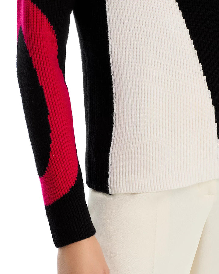 T Tahari Color Blocked Abstract Sweater MSRP $78