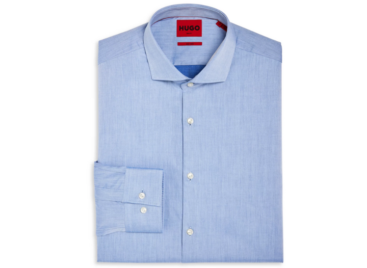 HUGO Kason Heathered Slim Fit Dress Shirt MSRP $118