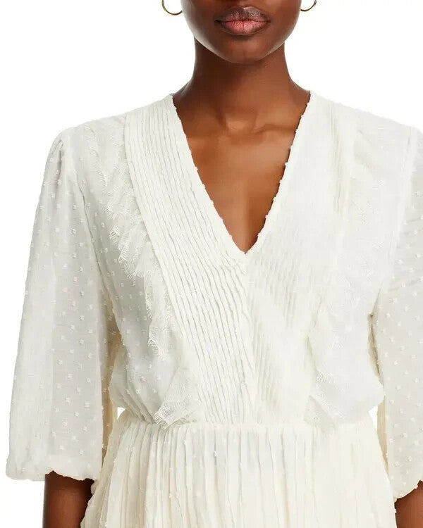 Koko + Mason Clip Dot Lace Trim Top MSRP $88