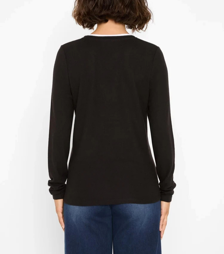 NZT BY NIC+ZOE Layered Look Split Neck Top MSRP $138
