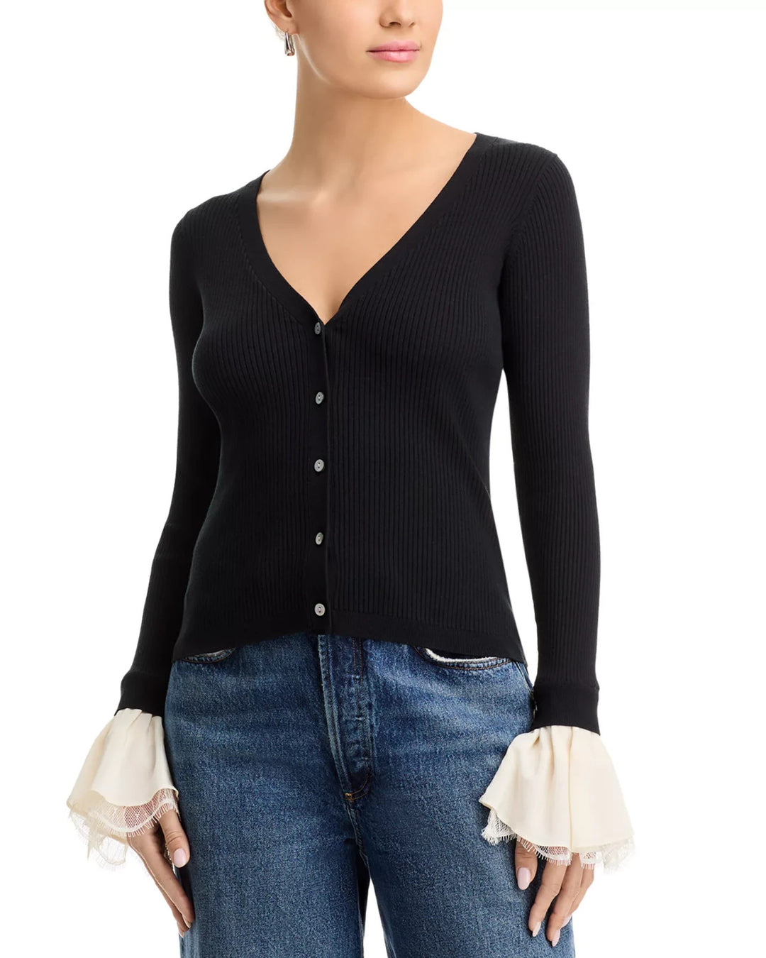 Cinq a Sept Bernadette Ribbed Cardigan Sweater MSRP $265