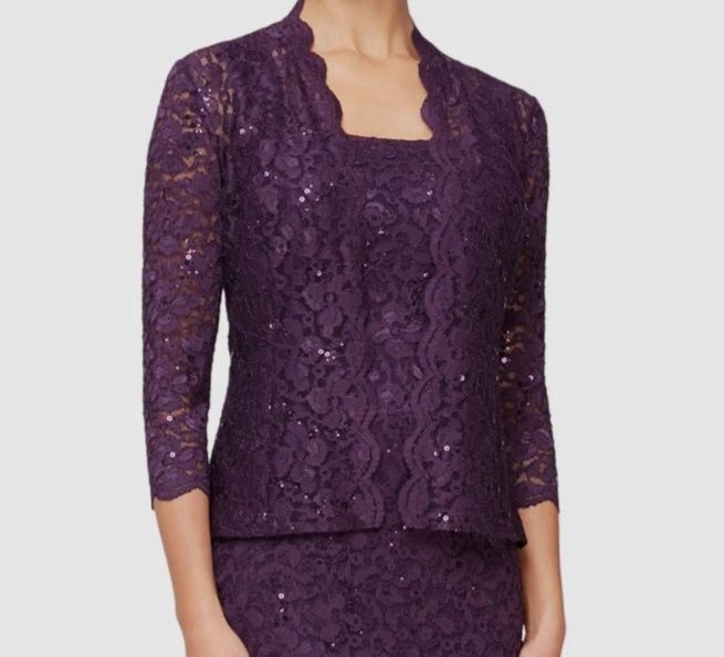 SL Fashions 2-Pc. Lace Jacket & Midi Dress Set MSRP $149