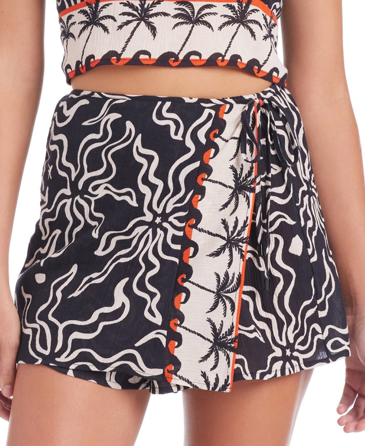 Sanctuary Beach Conversations Cotton Wrap Skort Cover-Up MSRP $65