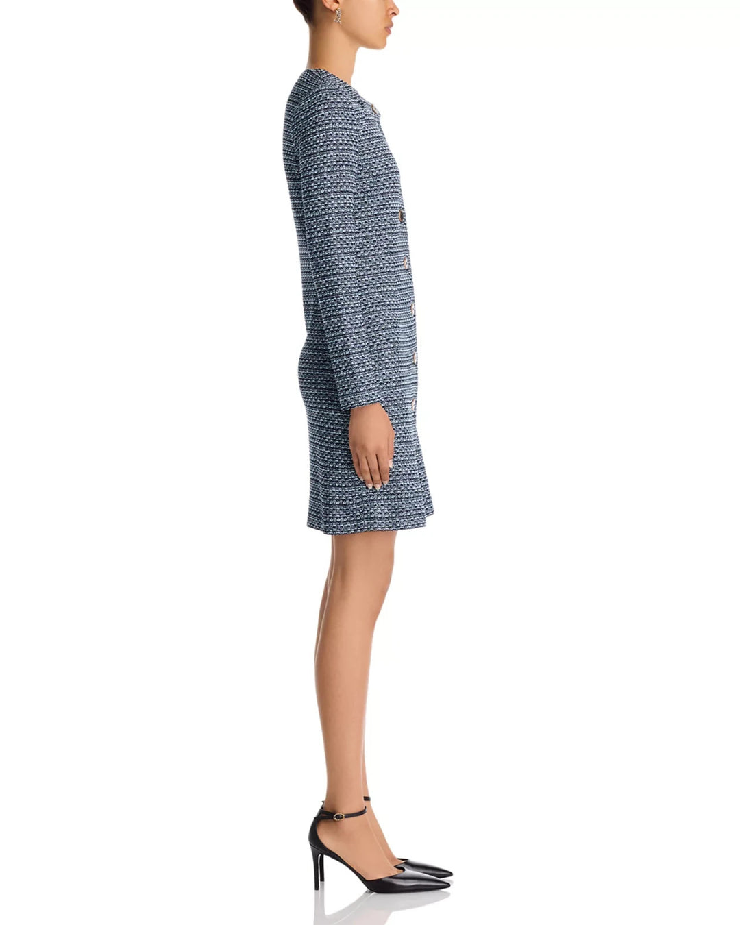 Misook Keyhole Cutout Tweed Knit Sheath Dress MSRP $368