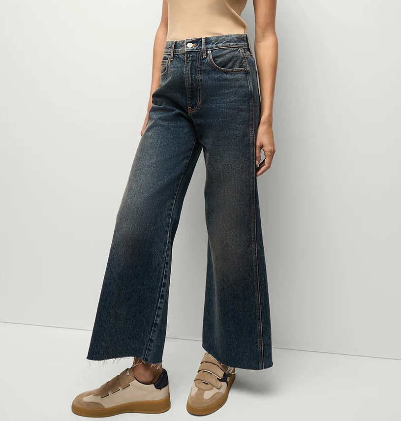 Veronica Beard Taylor Cropped Wide-Leg Jean MSRP $378