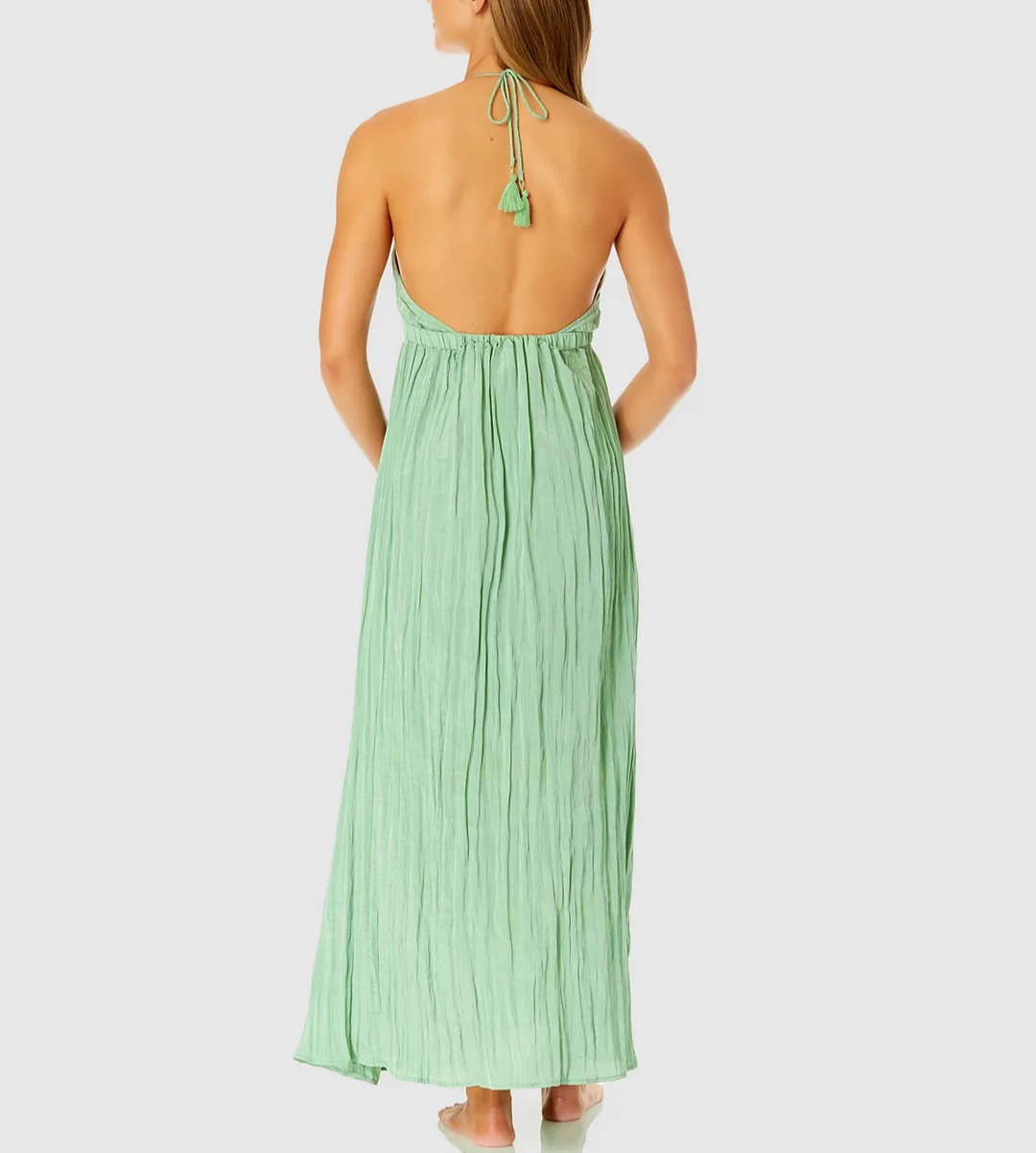 Ibiza Anne Cole V-Neck Jewel Halter Maxi Cover-Up Dress MSRP $78