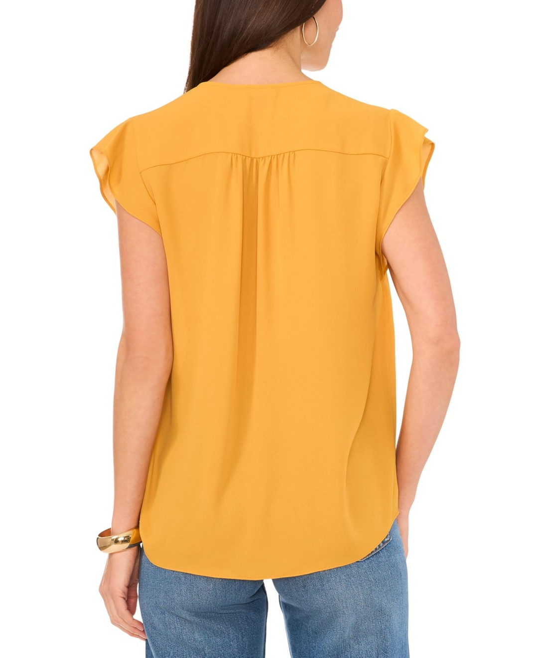 Vince Camuto Women's V-Neck Flutter Short Sleeve Top MSRP $69