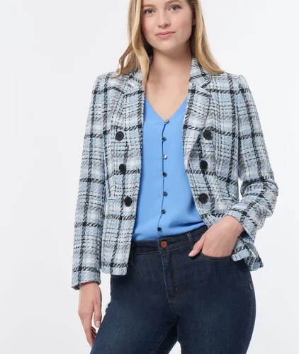 Jones Tweed Faux Double-Breasted Jacket MSRP $139 Size L