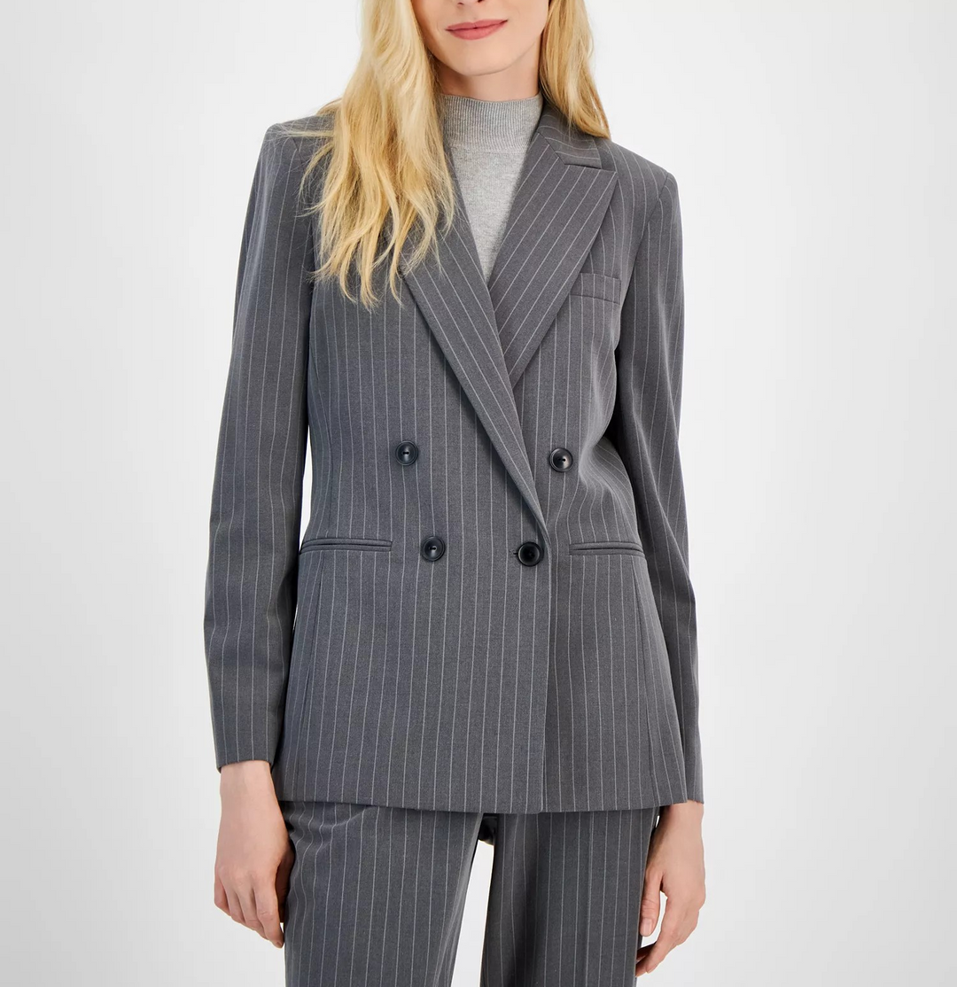 Tahari ASL Women's Pinstripe Double-Breasted Jacket MSRP $169