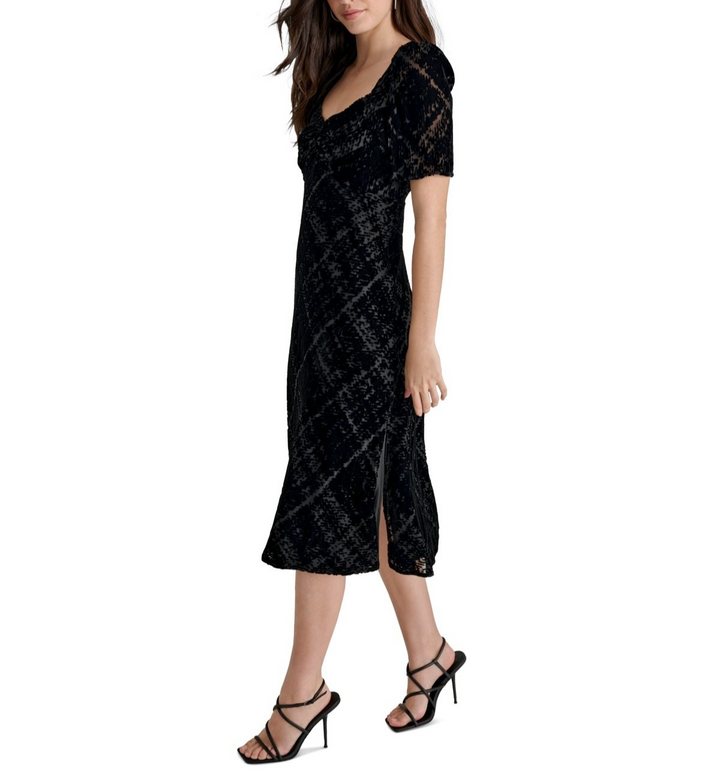 DKNY Women's Sweetheart-Neck Velvet MIDI Dress MSRP $139