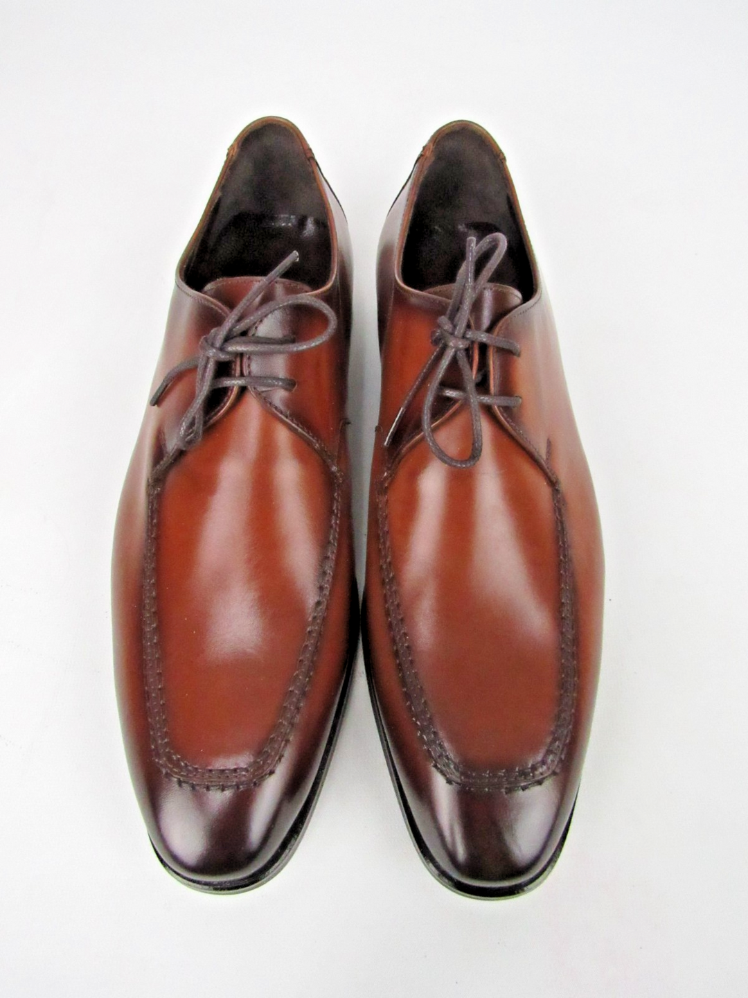 Elegant Men’s Burnished Calf Leather Derby Formal Shoes – Handcrafted Size EU 41