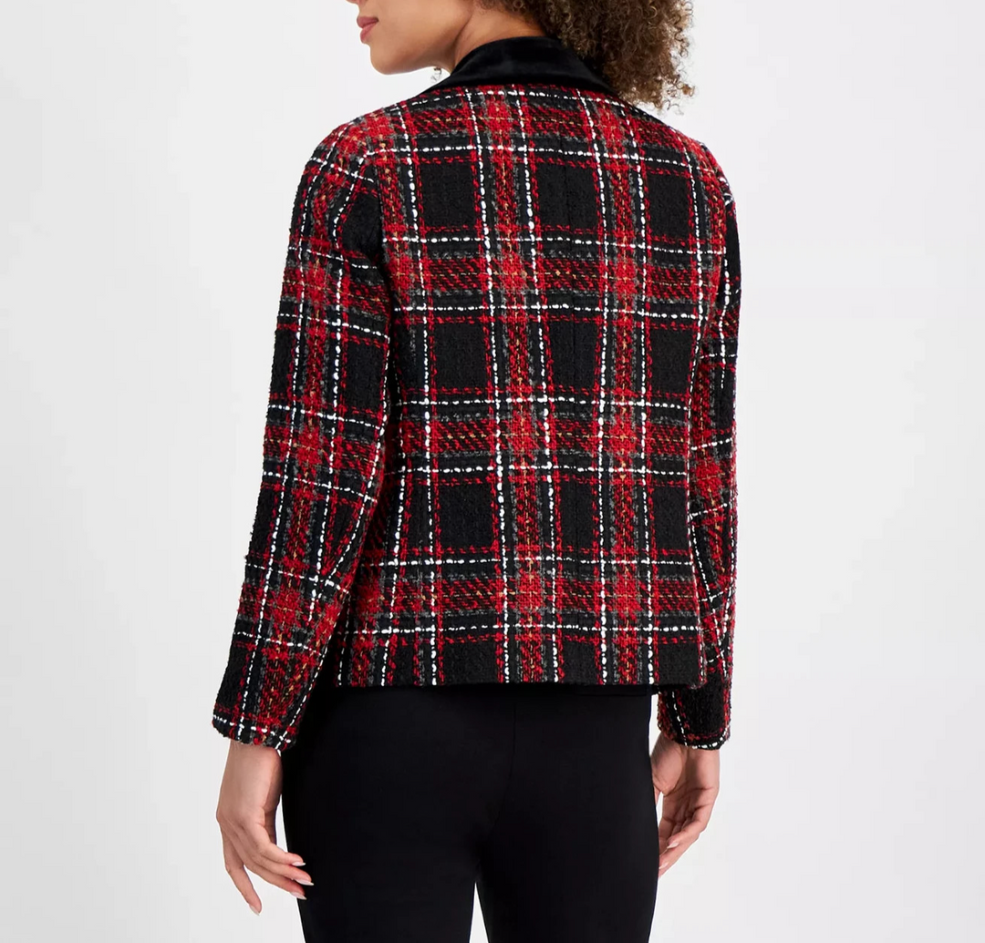 Kasper Women's Plaid Tweed Blazer  MSRP $149