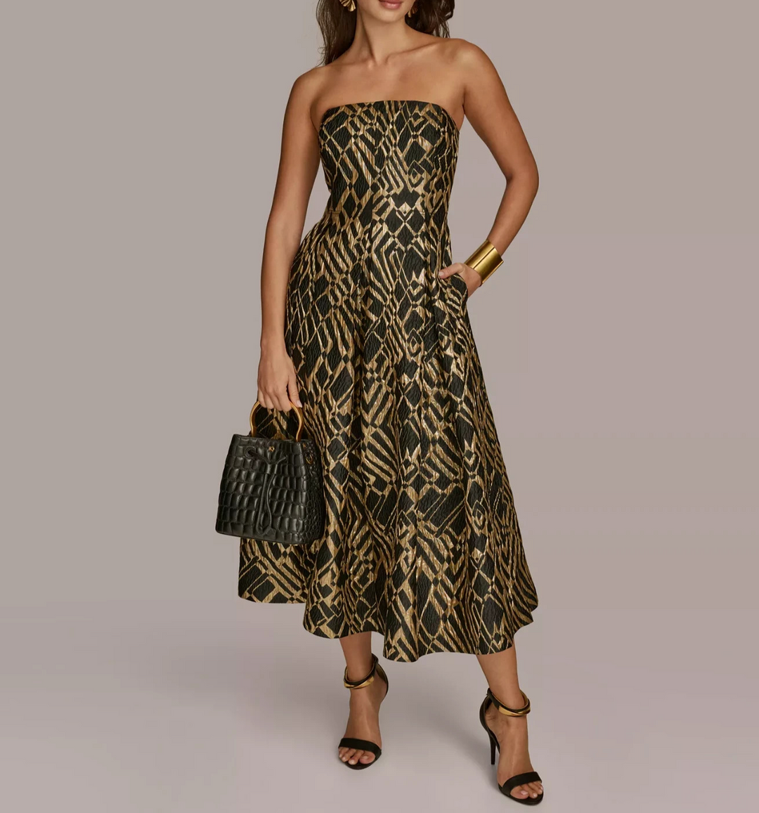 Donna Karan New York Strapless Straight-Neck Dress MSRP $299