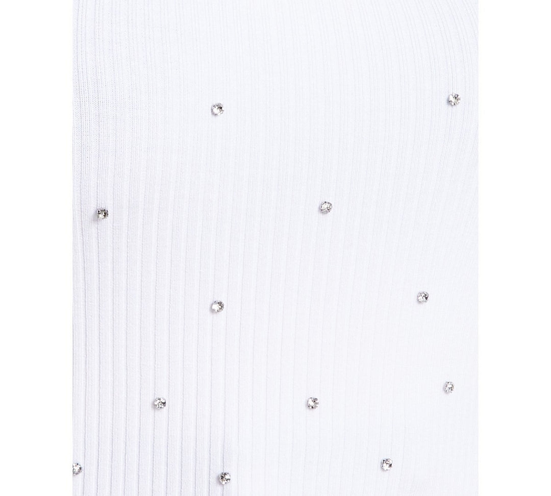 Nina Parker Trendy Plus Size Embellished Rib-Knit Tank MSRP $44