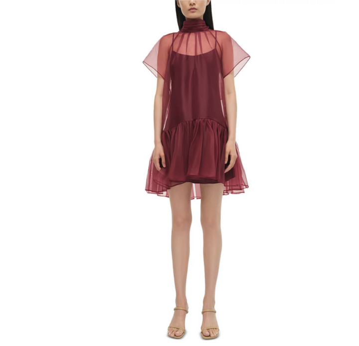 SIMKHAI Beaux Tiered Mini Dress MSRP $395