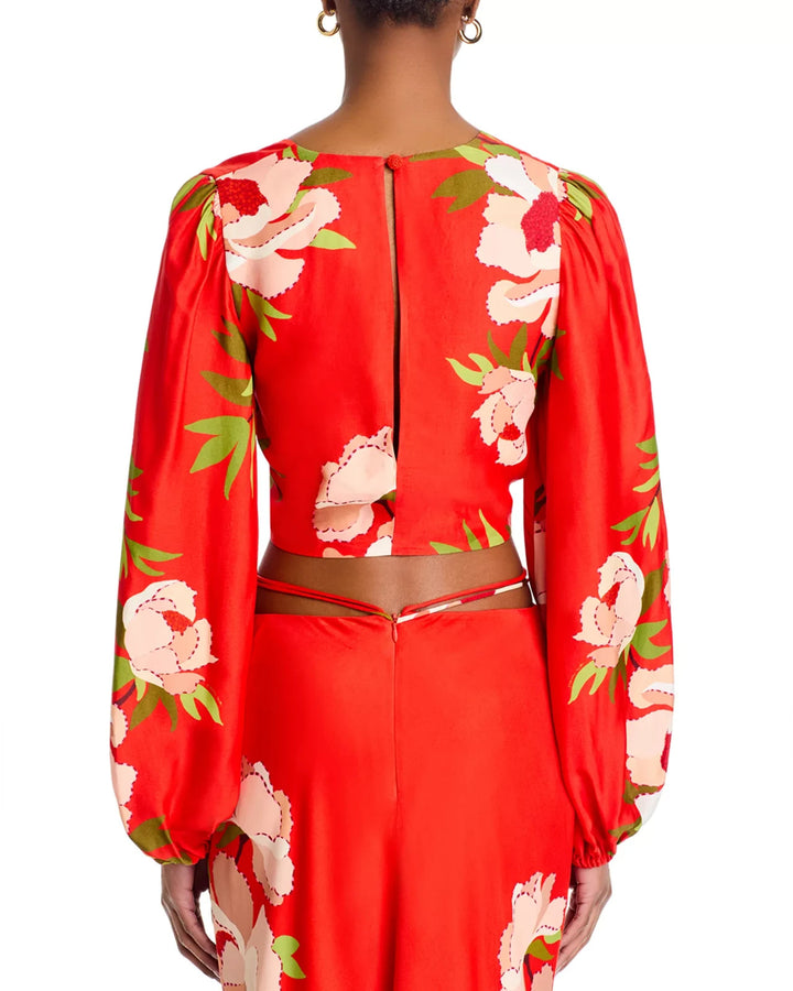 Farm Rio Peony Cropped Top