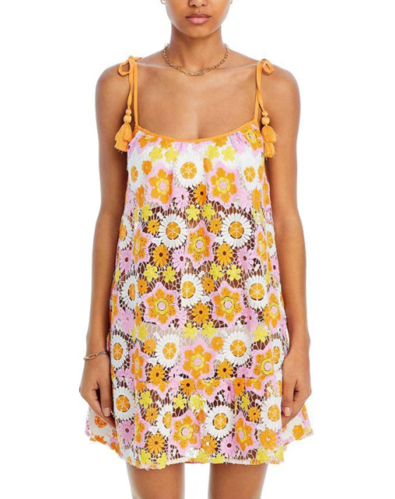 Ramy Brook Imani Crochet Dress Swim Cover-Up MSRP $275