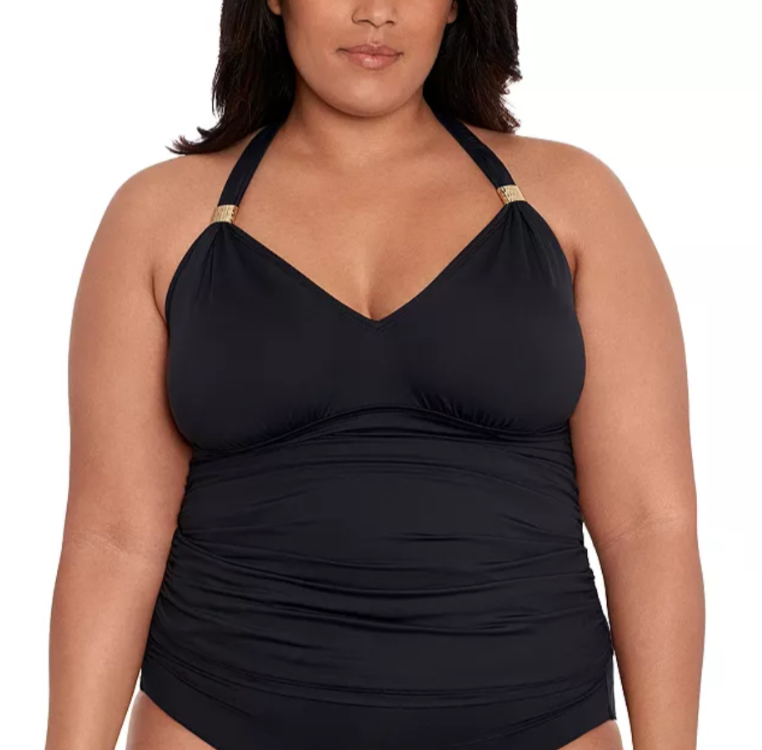 Lauren Ralph Lauren Plus Size Halter Tankini Top MSRP $113