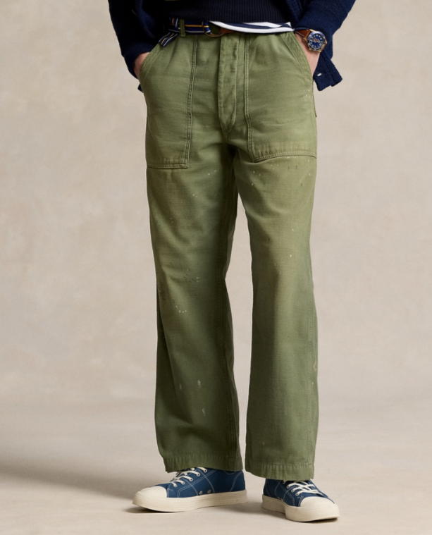 Polo Ralph Lauren Men's Paint-Splatter Fatigue Straight Pants MSRP $298