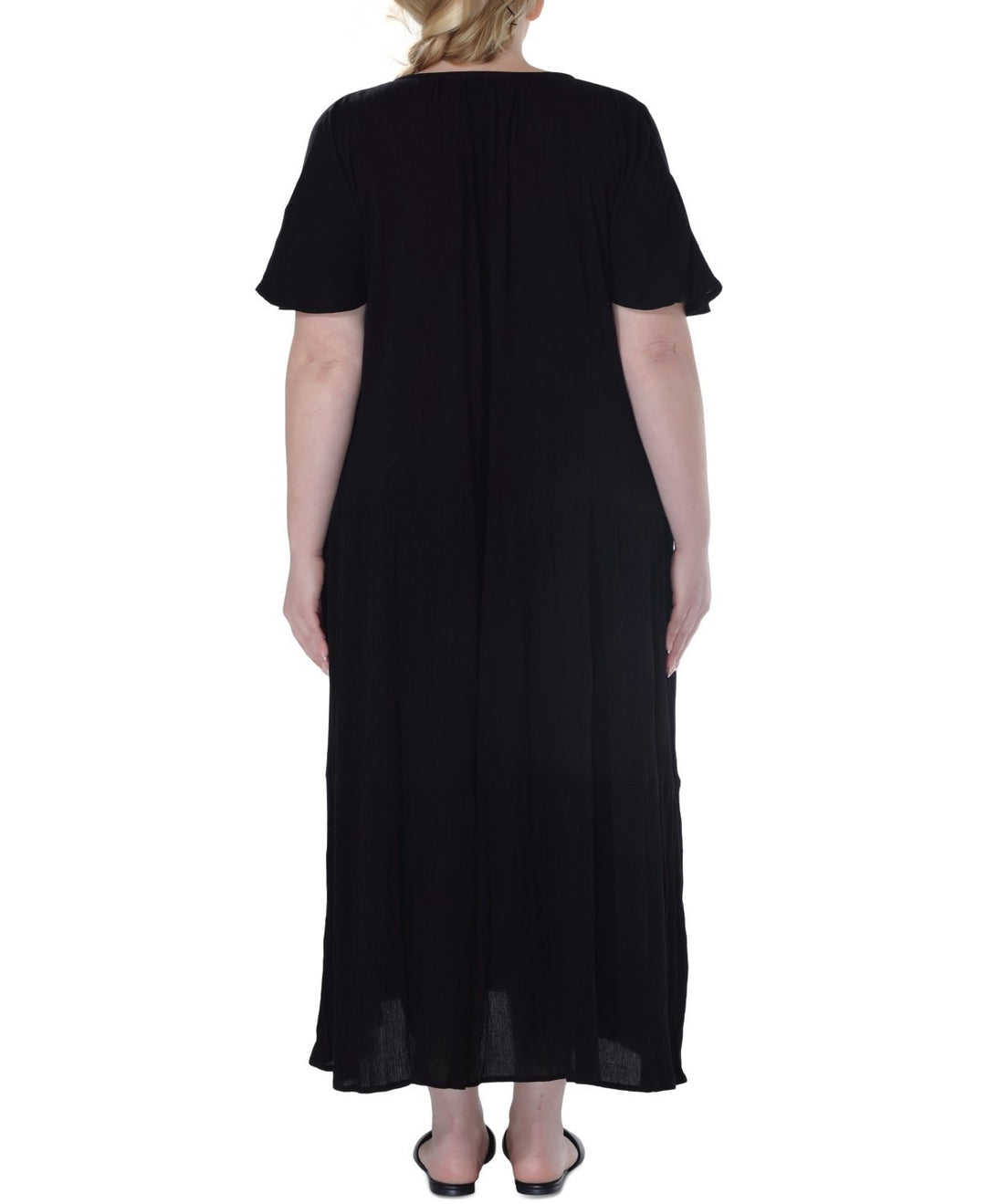 Ravyia Plus Size Short-Sleeve Textured Cover-Up Dress MSRP $58