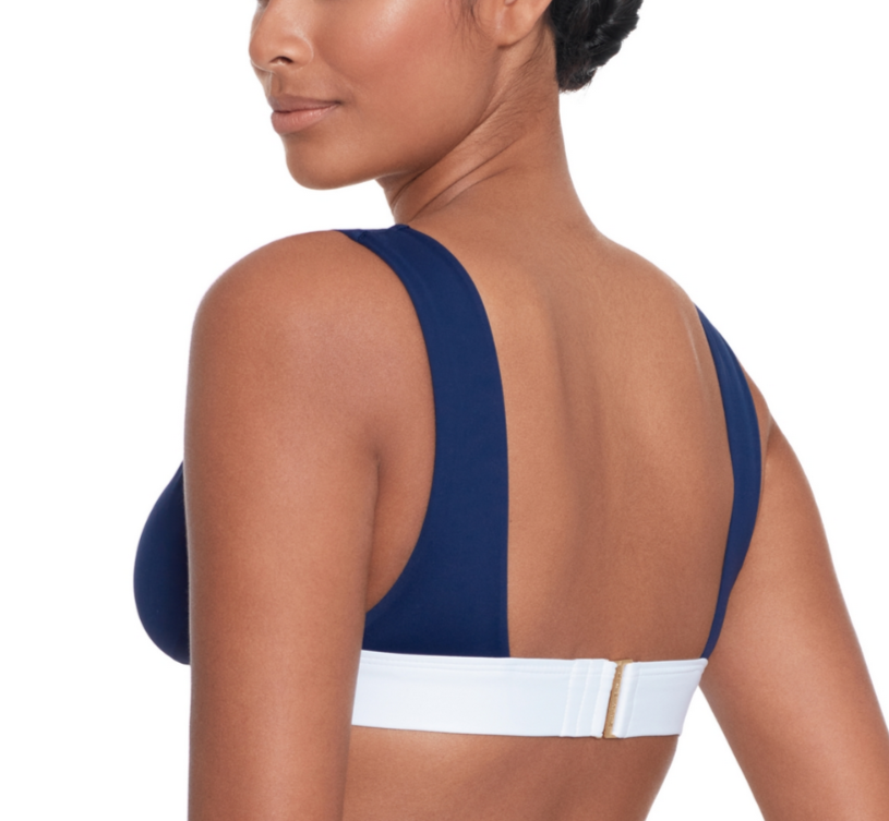 Lauren Ralph Lauren Banded Modern V-Neck Bikini Top MSRP $85