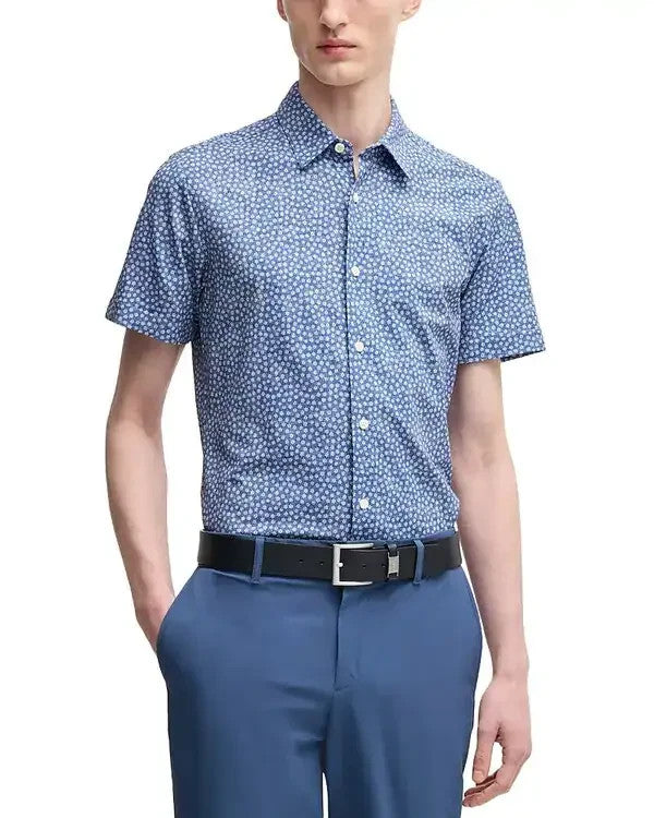 BOSS Roan Kent Slim Fit Button-Front Shirt MSRP $198