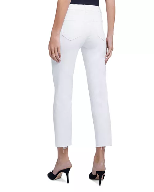 L'AGENCE Sada High Rise Cropped Straight Jeans $255