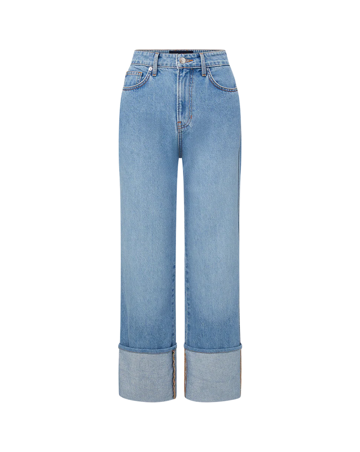 Veronica Beard Dylan Cuffed Straight-Leg Jean Silverwood MSRP $298