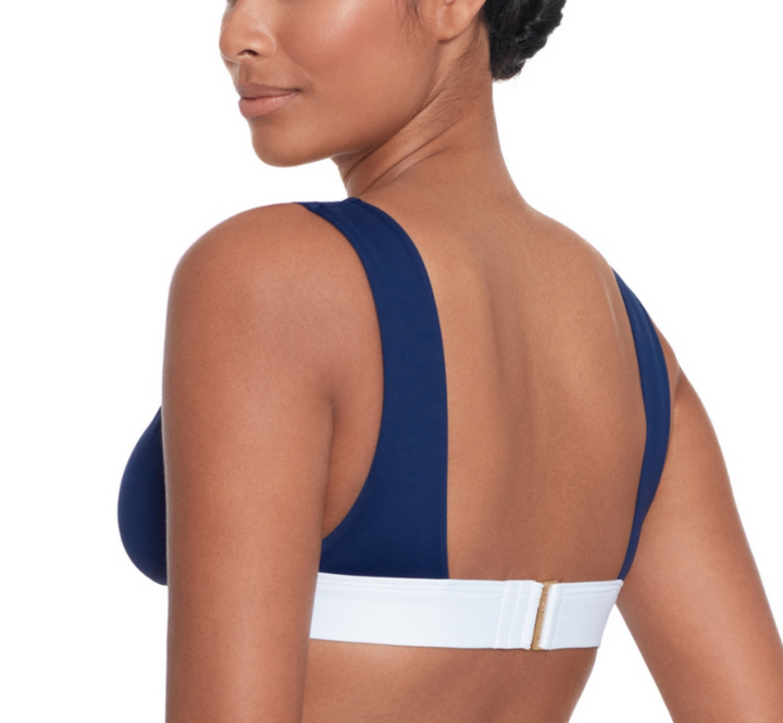 Lauren Ralph Lauren Banded Modern V-Neck Bikini Top MSRP $85
