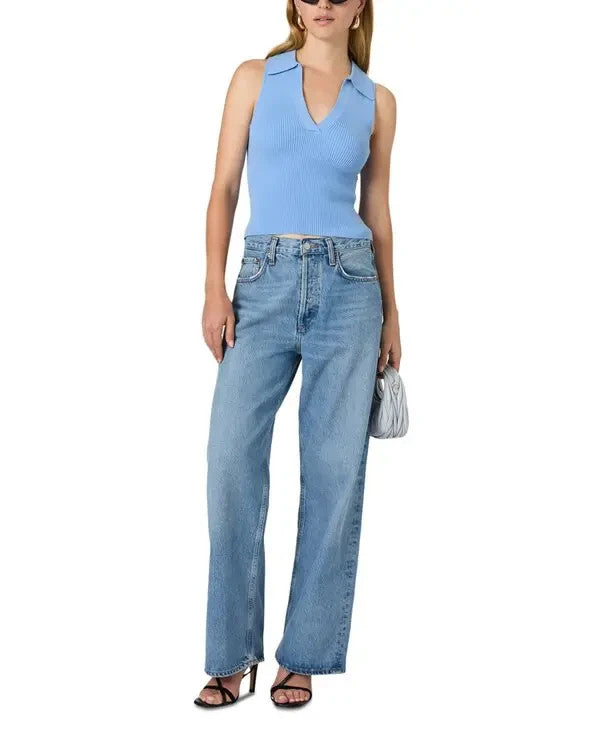 FRENCH CONNECTION Cosysoft V Neck Knit Tank Top MSRP $88