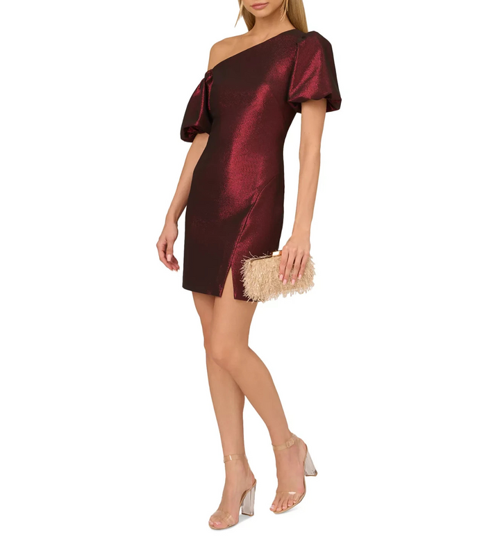 Adrianna Papell Women's Metallic-Sheen Sheath Dress MSRP $195