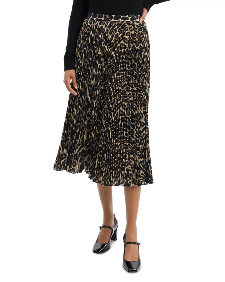 Theory Leopard Pleated Midi Skirt MSRP $395