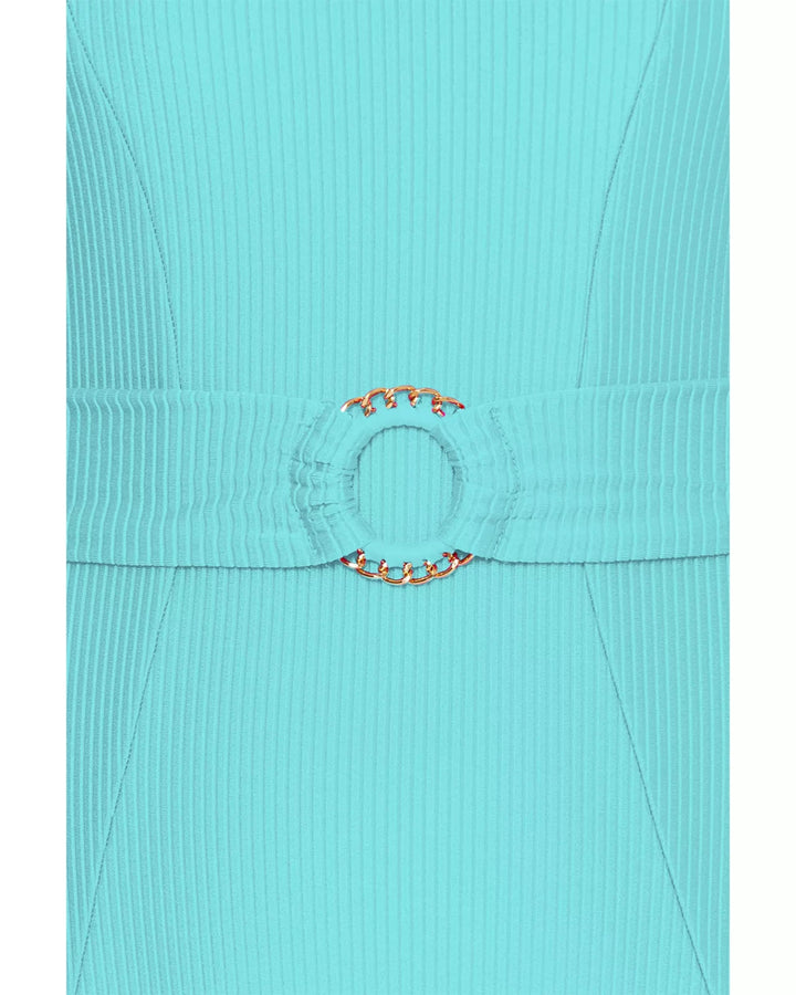 Becca by Rebecca Virtue Monte Carlo Ribbed One Piece Swimsuit MSRP $158