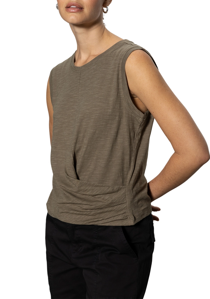 Sanctuary Women's Draped Sleeveless Crewneck Tank MSRP $39