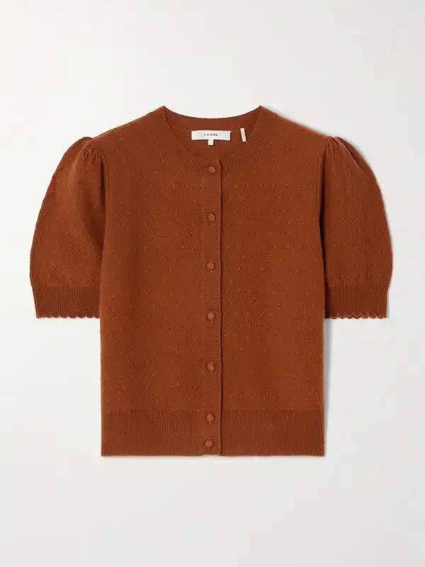 Frame the Cashmere Pointelle Cardigan MSRP $498