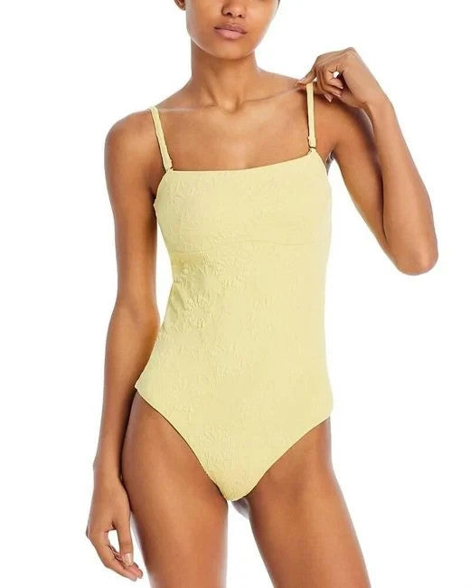 Aqua Bandeau Cutout Back One Piece Swimsuit MSRP $98