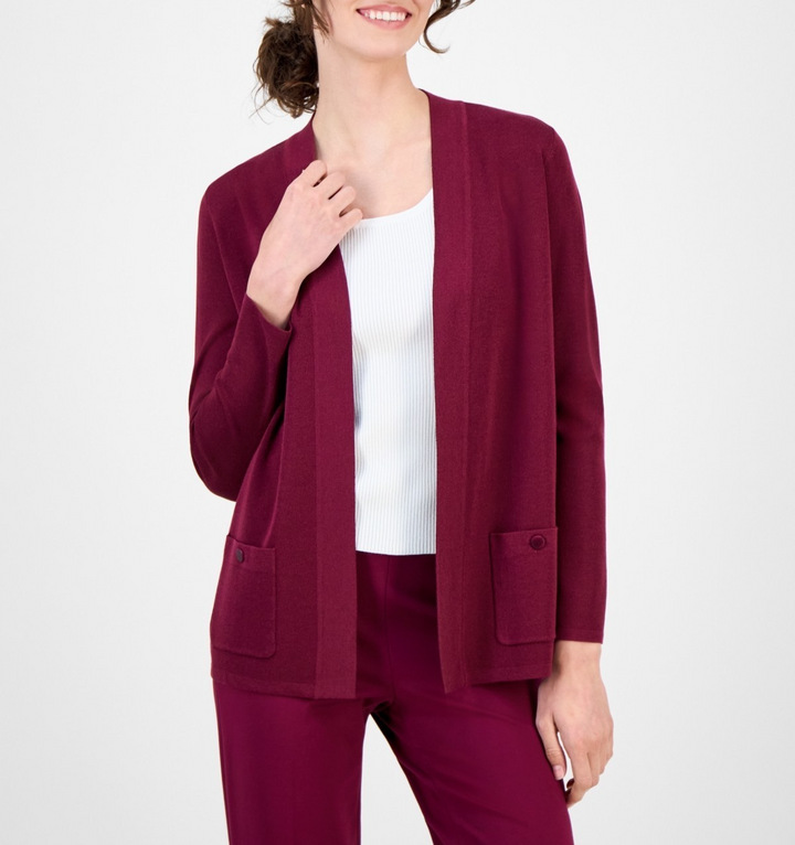 Anne Klein Women's Malibu Fine Rib Open-Front Cardigan MSRP $89