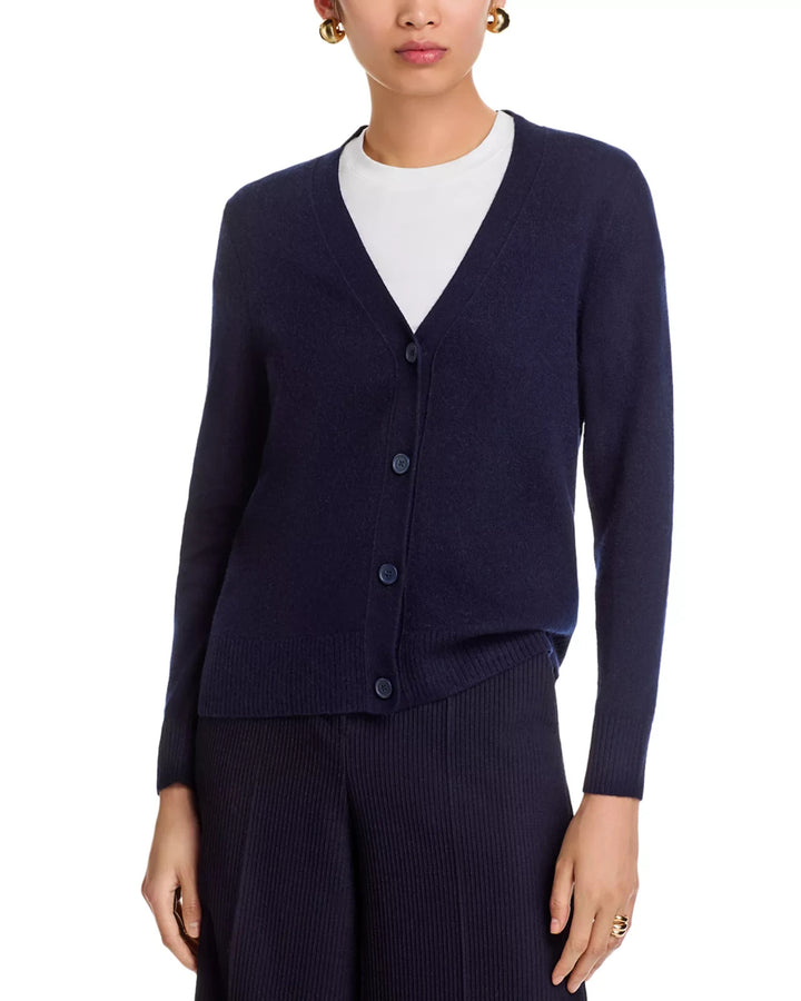 C by Bloomingdale's 100% Cashmere V Neck Cardigan Sweater MSRP $188