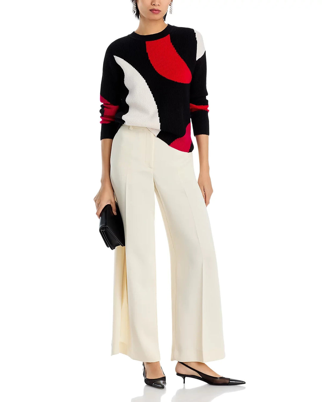 T Tahari Color Blocked Abstract Sweater MSRP $78