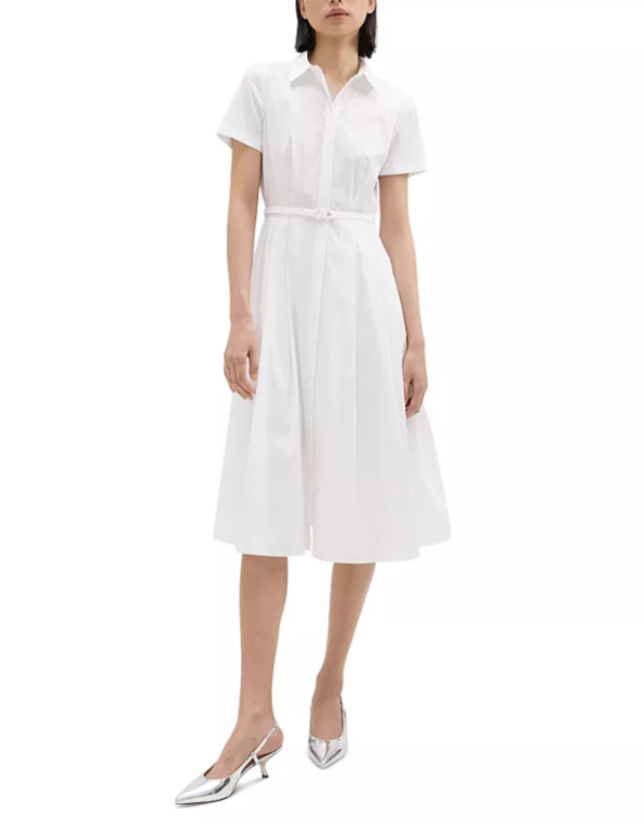 Theory Belted Short Sleeve Shirt Dress MSRP $445