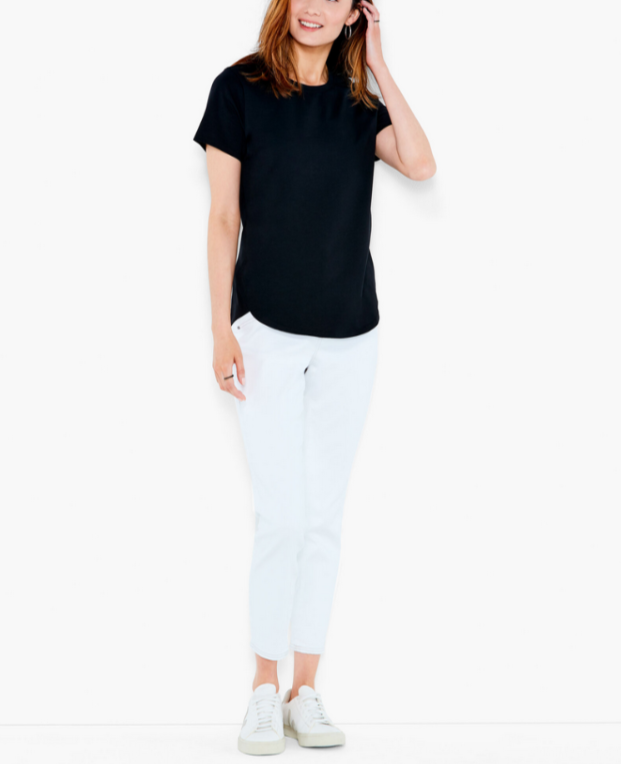 NZT BY NIC+ZOE Crewneck Shirttail Tee MSRP $68 Size XS