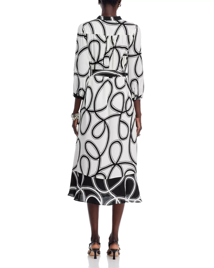 Elie Tahari The Mila Dotted Midi Dress MSRP $525