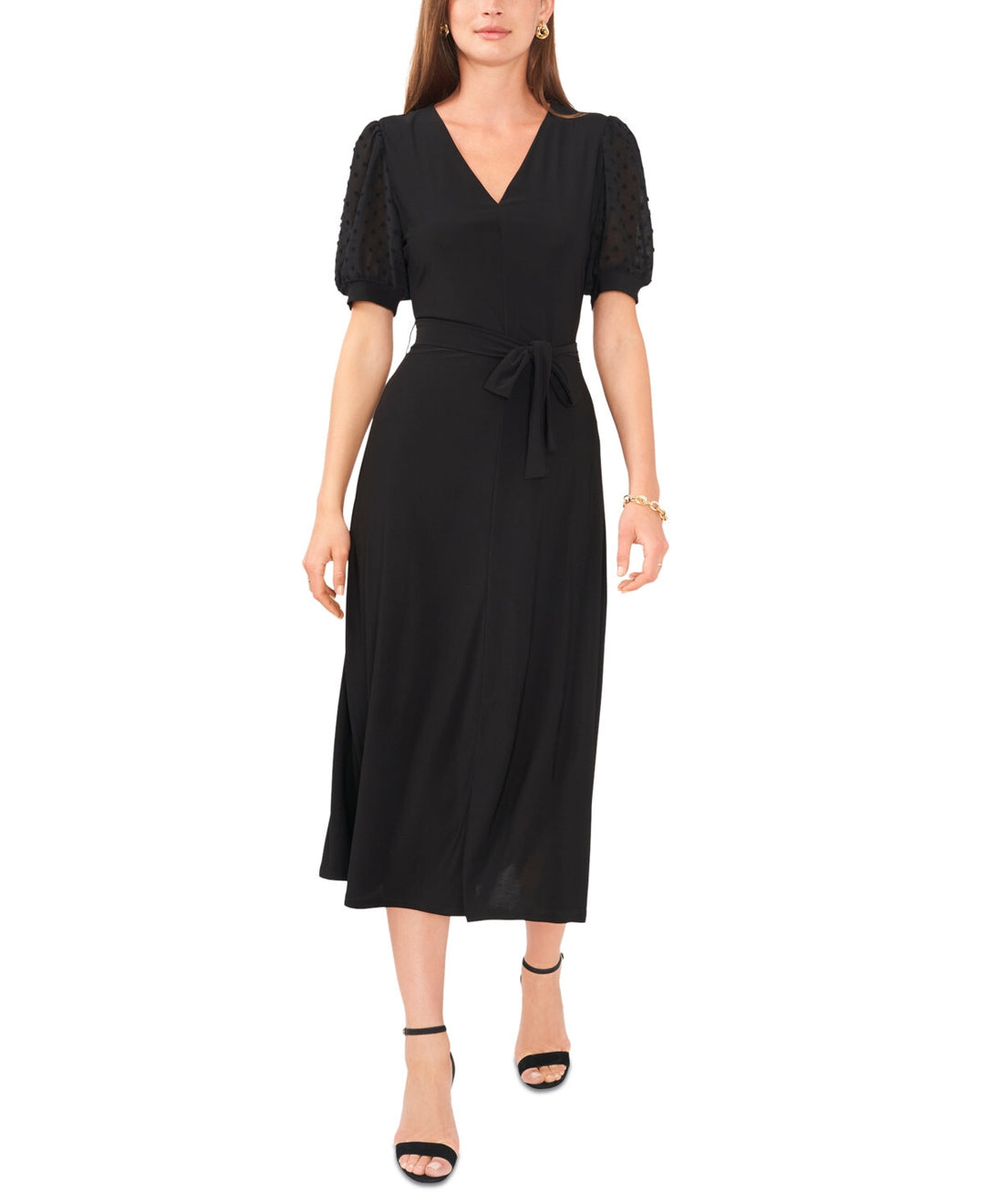 MSK Knit Swiss Dot Midi Dress MSRP $69 DGFOutlet MSK Knit Swiss Dot Midi Dress MSRP $69 DGFOutlet