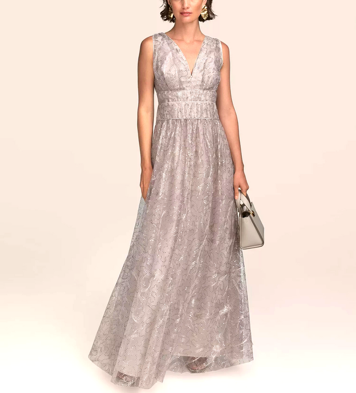 Donna Karan New York Women's Sequin Embroidered Mesh Sleeveless Gown MSRP $399