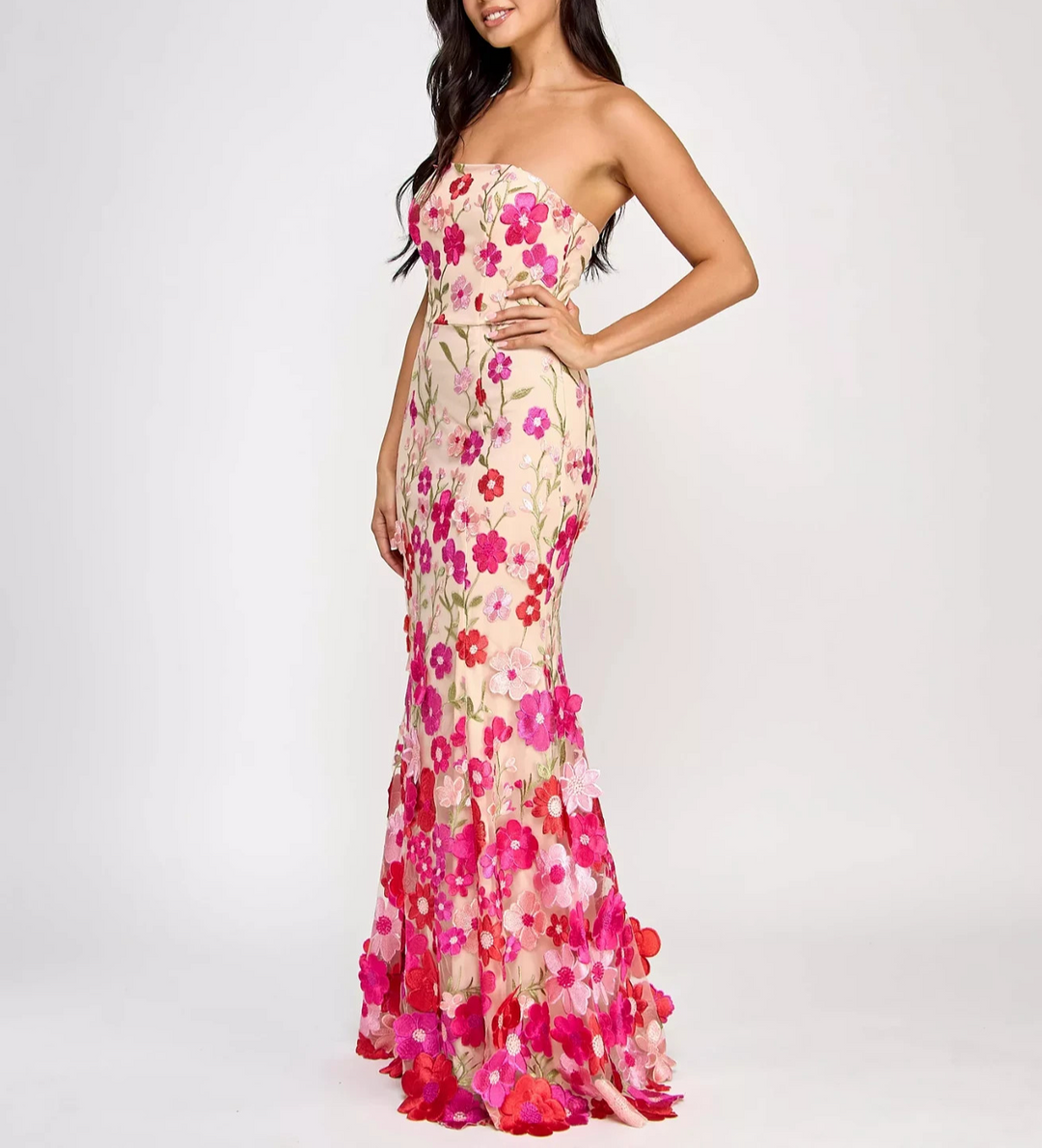 Say Yes Juniors' Embroidered 3D Floral Dress MSRP $219