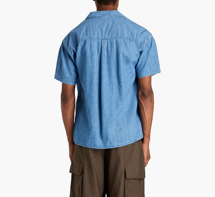 FRAME Denim Chambray Linen-Blend Shirt MSRP $198