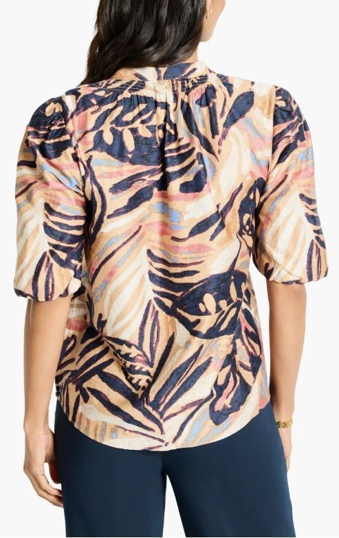 Nic+Zoe Terracotta Garden Peasant Top MSRP $148