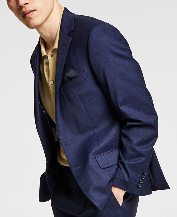 Bar Iii Men's Skinny Fit Wrinkle-Resistant Wool-Blend Suit Jacket MSRP $425