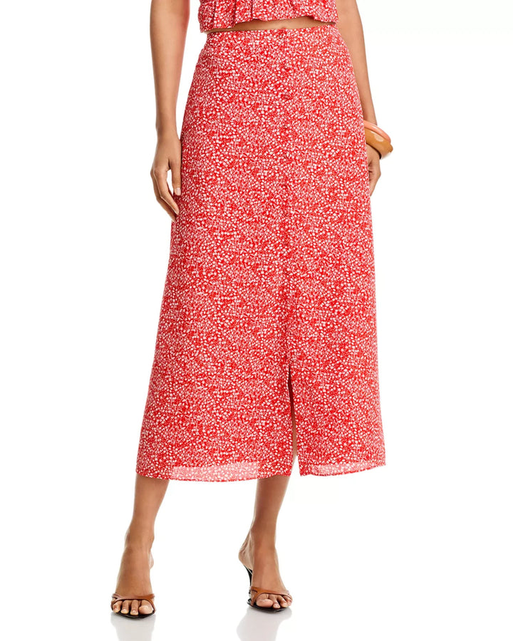 FRENCH CONNECTION Agnes Crepe Midi Skirt MSRP $138