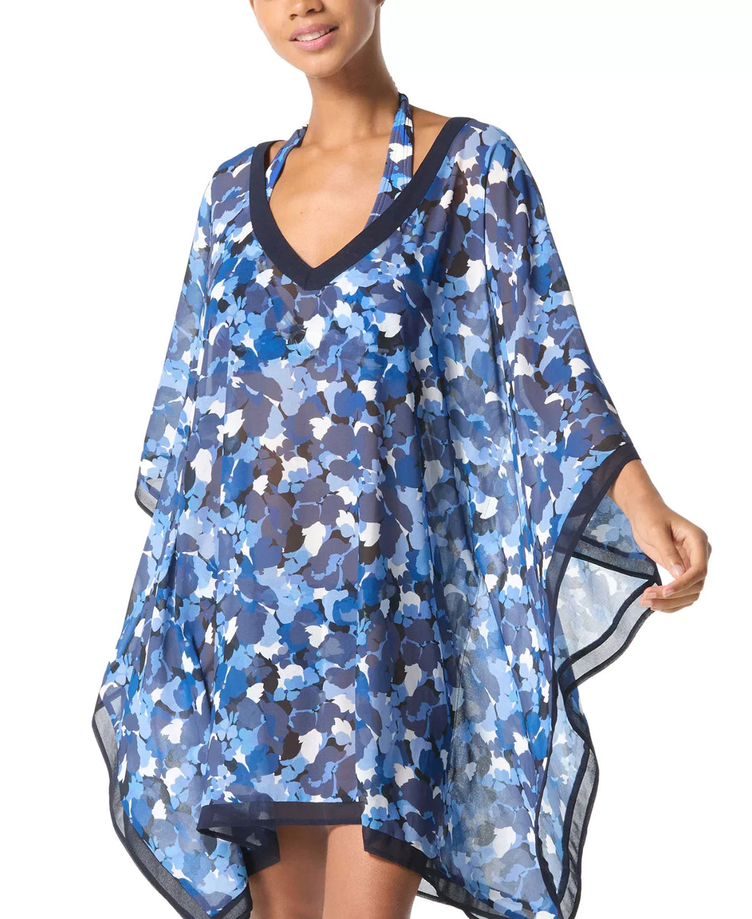 MICHAEL Michael Kors Women's Chiffon Poncho Cover-Up MSRP $98